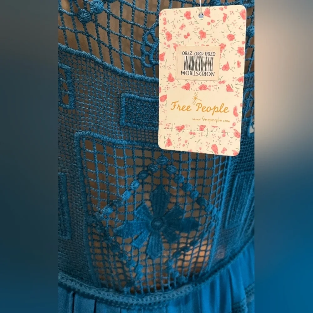 Free People Emily Dress in Dark Teal Size Small New With Tags‎